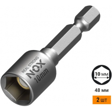 Головка торцевая NOX магнитная 10х48мм, 2 шт карта NUT SETTER